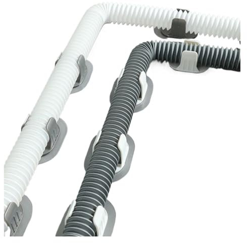 Collier de serrage créatif crochets support auto-adhésif Machine à laver support de tuyau de vidange Tube d'eau domestique boucle fixe collier de serrage 5 pièces(Gray)