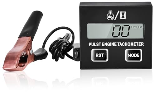 GOEDCH Tachymètre Numérique Inductif: Tachymètre de Petit Moteur Étanche avec Compteur Horaire, pour Moto Motocross Tondeuse à Gazon, Batterie Interchangeable