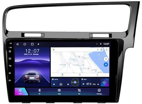 ZGYBDH 9 pollici 2 Din CarPlay Autoradio Android 14 Autoradio Radio per VW Volkswagen Golf 7 2012-2020 con Bluetooth CarPlay AHD Telecamera di retromarcia Autoradio GPS Comandi al volante (B, A1 1G +
