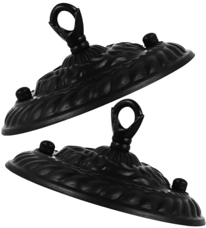 Yardenfun 2 pièces Plaques de Fixation Rétro pour Lustre Ømm avec Crochet Fermé Cache Fil pour Suspension Plafond Compatible Éclairage Vintage
