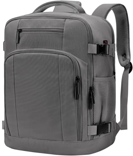 Sac à dos voyage cabine avion–Bagages cabine 55x40x20–Sac de voyage 44L avec compartiment pour ordinateur portable 17,3 pouces et poche antivol