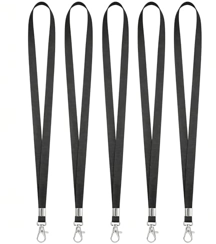 52 Stk Schlüsselband Schwarz | Nylon Umhängeband mit Metall Swivel Clip | HochwertigeNylon-Schlüsselbänder, langlebig und vielseitig einsetzbar.Perfekt für Ausweise,Schlüssel und kleine Accessoires
