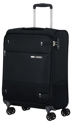 Samsonite Base Boost Facelift – Handgepäckkoffer 55 x 40 x 20 cm, Softside-Kabinentrolley, geeignet für die meisten Fluggesellschaften, inkl. Ryanair und EasyJet, TSA-Schloss, leicht, 39 l, Schwarz