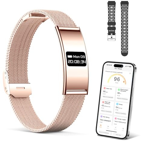 Smartwatch Fitness Tracker Impermeabile, Orologio Smart Band Donna Uomo con Cardiofrequenzimetro, SpO2, Stress, Monitoraggio del Sonno, Modalità Sport Multiple, Compatibile Android iOS