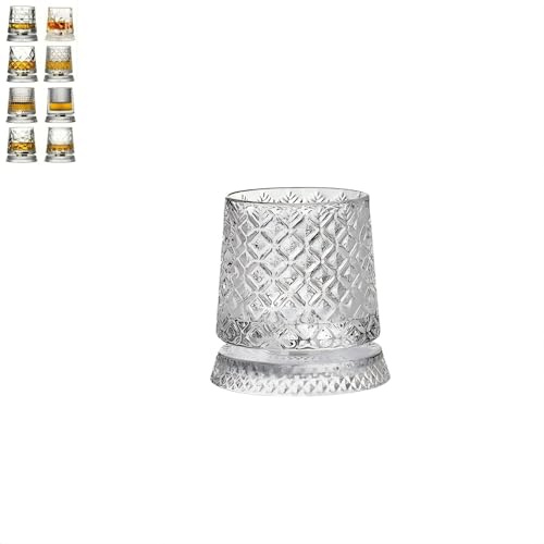 Generic Vaso De Whisky Giratorio De 360 Grados Con Base Giratoria, Vaso De Cristal Para Degustación, 280 Ml