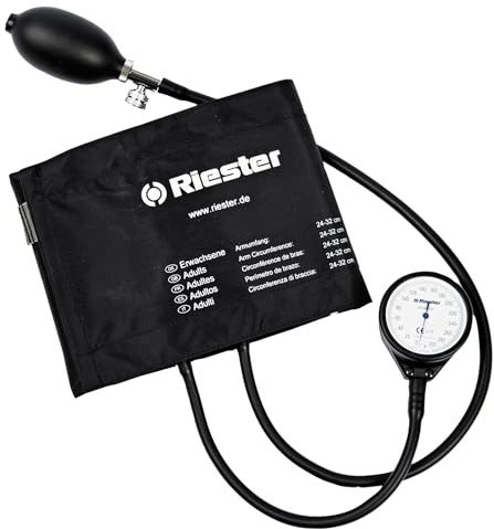 Riester 1350 Blutdruckmessgerät, Klettenmanschette, exacta lackiert, Schwarz