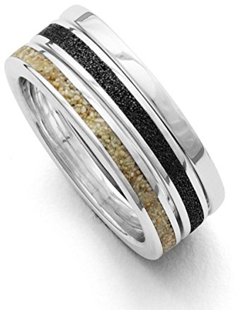 Dreier-Ring Marina Strandsand, Lavasand, Sterling-Silber 925 (58 (18.5))