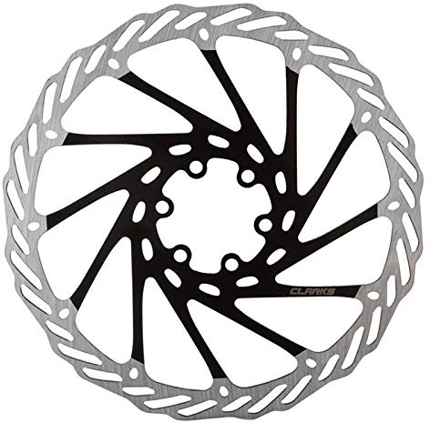 Clarks Cycle Systems CL Single Piece Steel 6-Bolt Disc Brake Rotor, Black, 180mm