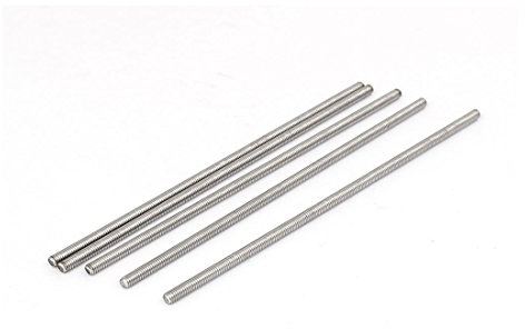 sourcing map 5 Stück Gewindestangen M4x140mm Edelstahl 304 Gewindestift Metrischem Vollgewinde Bar Gewindestäbe für Befestigung CNC-Werkzeugmaschinen 3D-Drucker Industrie Geräte
