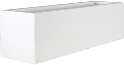 IDEALIST 80cm Long Window Box | White Reinforced Stone Windowsill Planter | Garden Planters with Drainage Holes L80 W17 H17.5 cm, 12 litres
