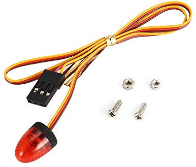 KEEDA 5 Modes LED Lumières de Police Lampe Clignotante Rotative pour 1/8 1/10 RC Modèles Crawler Truck Short Course Car CC01 D90 SCX10 HSP 1/14 Tracteur (Rouge)