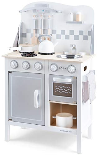 New Classic Toys Kitchenette-Bon Appetit-Deluxe-White/Silver, Colore, 11061