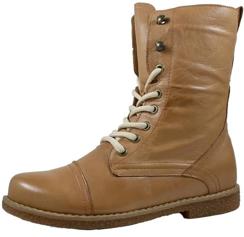 Andrea Conti Damen Stiefelette Schnürboot Leder 0348760 | Lederstiefelette mit Wechselfußbett Reißverschluss und Schnürung