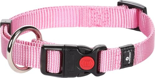 Flamingo - Collare Ziggi Rosa per Cani di Taglia Piccola (es. Jack Russell) S 30-45 cm, 15 mm - Stile e Comfort per i Più Piccoli