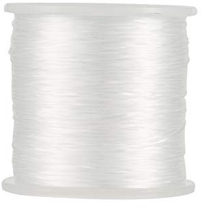 Craftdady Filo elastico per perline, 300 m, 0,5 mm, in fibra elastica, colore bianco, con bobina, per la creazione di gioielli