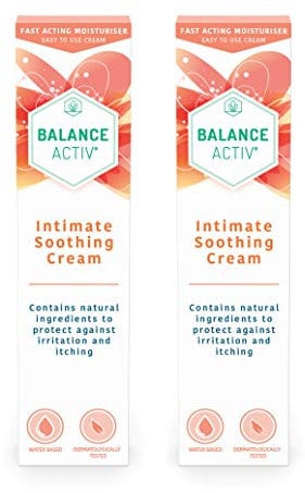 Balance Activ Intimate Soothing Cream, Fast-Acting Relief from Intimate Irritation for Women, Soothes Itching, Redness & Soreness, 2 Pack of 40mL Tubes
