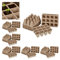 Relaxdays 1224 x Anzuchttöpfe, biologisch abbaubar, Aufzuchttöpfe für Pflanzen, eckig, Pflanztöpfe, Zellulose, H: 5cm, beige
