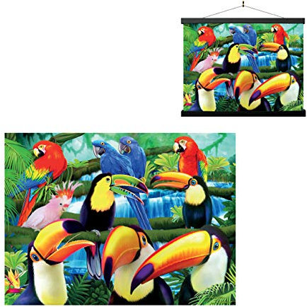 3D LiveLife Linsenförmige Wandkunst Drucke - Tukan Idylle von Deluxebase. Ungerahmtes 3D Tropic Vogel Poster. Perfekter Wandfüller. Original kunstwerk lizenziert von bekannt künstler, Michael Searle