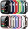 Pocoukate 12 Pack Schutzhülle mit Displayschutz Kompatibel mit Apple Watch Series 6 5 4 SE 44mm Hülle, Voll Kratzfeste Schutzhülle für iWatch 44mm