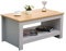 Homeke Wooden Coffee Table with Storage Shelf Rectangle Tea Table Side End Table Grey/White (Grey)
