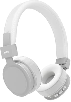 Hama Bluetooth Kopfhörer On-Ear (kabelloses Headset zum Telefonieren, Ohrhörer mit Mikrofon für 8h Gesprächszeit, Faltbare Stereo Headphones gepolstert, größenverstellbar) weiß