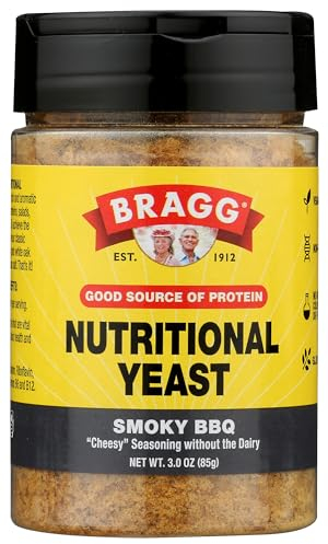 Bragg Premium Nutritional Yeast Seasoning - Vegan, Gluten Free – Good Source of Protein & Vitamins – Nutritious Savory Parmesan Cheese Substitute (Smoky BBQ, 3.0 Ounce (Pack of 1))