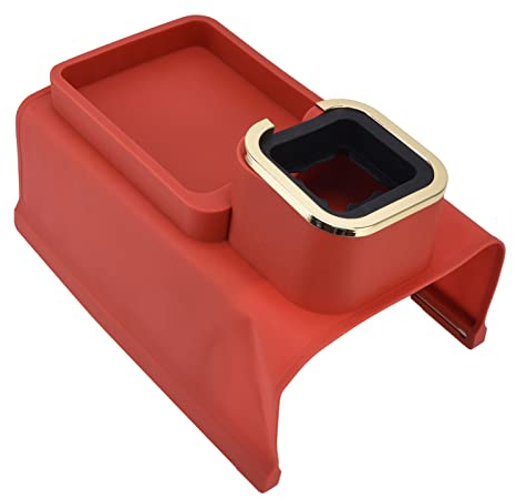 Asixxsix Plateau D'accoudoir de Canapé, Plateau de Porte-gobelet Compact en Silicone pour Bras de Canapé, Télécommande Multifonctionnelle et Support Organisateur de Téléphone Portable(Rouge amélioré)