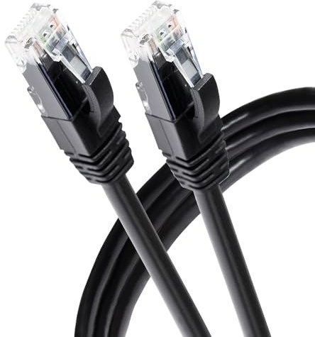 Maplin Outdoor Ethernet Cable 50M Black, CAT6 Gigabit LAN Network Cable RJ45 Copper UTP Compatible with Laptop, PC, CCTV, PS4/5, Xbox, Switch, Modem, Router, Smart TV, Printer, Sky Box, WiFi Extender