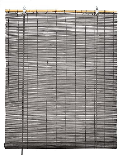 Store enrouleur 100 % bambou (gris, 140 x 180 cm)