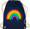 Turnbeutel Rucksack - Kleidung Pride Flag - Regenbogen LGBT & LGBTQ - Unisize - Navy Blau - lgbtq+ beutel csd rainbow bauwollbeutel lesbian christopher street day turnsack lqbtq beutelrucksäcke gay