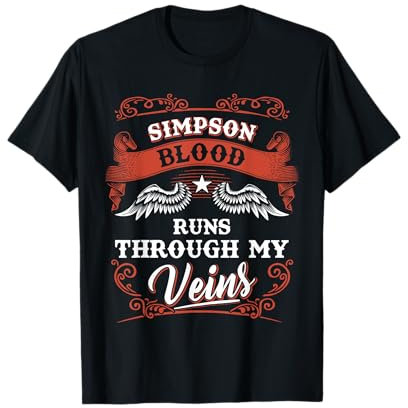 SIMPSON sangre corre por mis venas camisa 1k2d Camiseta