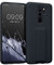 kwmobile Handyhülle kompatibel mit Xiaomi Redmi Note 8 Pro - Hülle mit Fingerhalter und Standfunktion - Silikon Case Handy Cover in Heidelbeerblau