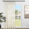 Topfinel Gardinen mit Kräuselband 300x240cm (BxH) 1stk Vorhang Beige Vorhänge transparent für Wohnzimmer Schlafzimmer Fenster Gardine