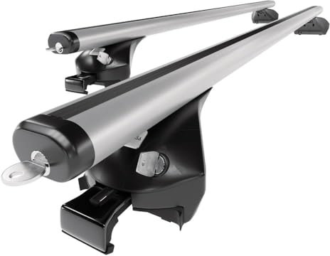 Mossa - Alu-Dachträger kompatibel mit Audi A4 B7, B8 Allroad (2009-2015) - silbern Dachträger Dachgepäckträger - Reling 1