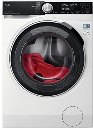 AEG 7000 Series Washer Dryer 9 kg Wash/6kg Dry Load LWR7596O5U, UniversalDose Prosteam Freestanding Washer Dryer using 96% less water, 1600rpm Spin, Energy Class A, White