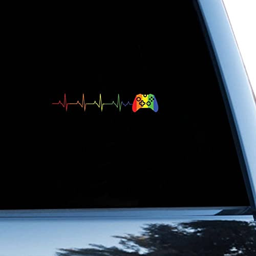 LGBT-Auto-Aufkleber, Pride Parade, Fensteraufkleber, Gamer Pride Herzschlag, Vinyl-Aufkleber für Autos, LKWs, Gay-Pride, LGBT-Gleichheit, Lesbische Auto-Aufkleber, 15,2 cm