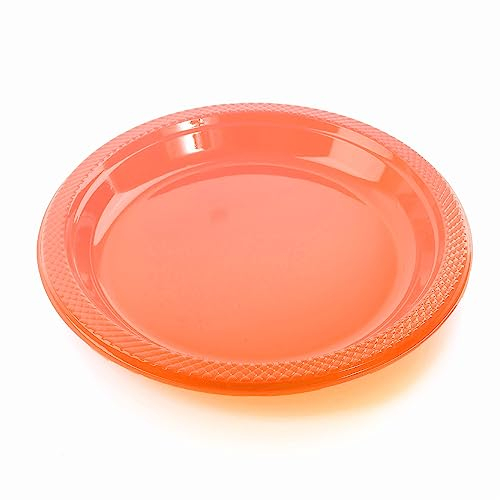I LOVE FANCY DRESS Lot de 25 grandes assiettes en plastique Orange 18 cm