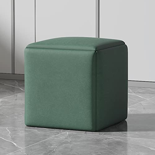 5 in 1 Cube Nesting Ottoman Sofa Chair, Stapelbare Hocker, Technology Cloth Square Ottoman, Fußhocker mit Lenkrollen für Wohnzimmer, Esszimmer (Farbe: Dunkelgrün, Größe: 45 cm/17,7 Zoll)
