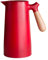 Caraffa Termica per caffè da 1 Litro, Teiera per caffè Sottovuoto a Doppia Parete con Rivestimento in Vetro Thermos per caffè Isolato con Manico in Legno, Mantiene Caldo Freddo(Rosso)