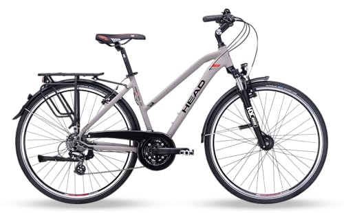 HEAD Women's Revelo 1.0 Joy Trekking Bike, Matt Grey/Red, 54