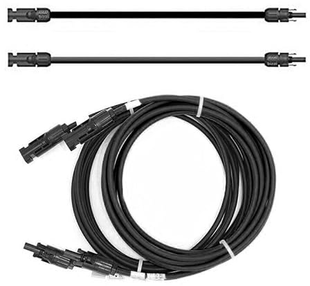 SOLARTRONICS Verlängerungskabel 4mm² H1Z2Z2-K Solarkabel Balkonkraftwerk Anschlusskabel schwarz mit Stecker beidseitig für Solarmodule PV GAK. Made in Germany (2 x 6m)