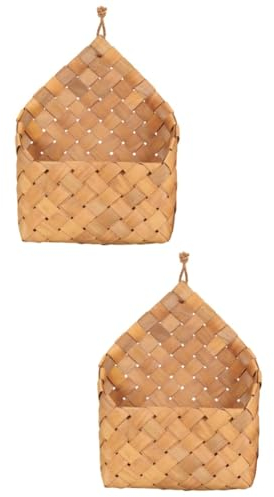 GANAZONO 2 Pièces Panier Mural De Stockage De Pommes De Terre Suspendu Au Mur pour Plantes D'Intérieur Jardinière Murale en Osier Tissé Panier Suspendu Support De Plante Suspendu Manuel
