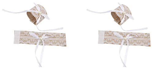 Ervic 40 Stück Spitzenserviettenring-Schnallen, Serviettenring aus Sackleinen, natürlicher -Tisch, Hochzeitsbankett, Partyzubehör