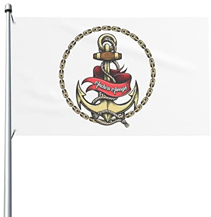 Garten Flaggen Anker Mit Schriftzug Garten Fahnen Durable Dekorative Fahnen Lichtbeständige Außenbanner Für Yard Home Hof 90x150 cm