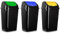 Acan Tradineur - Set de 3 Cubos de Basura con Tapa basculante para Reciclaje - Fabricado en plástico - Capacidad: 30 litros - Reciclaje para Papel, Vidrio, Metal/Plástico - 59 x 40 x 33 cm