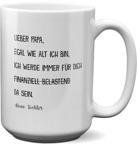 22Feels XL Tasse Papa Geschenk von Tochter, Vater Geburtstag Vatertag Weihnachten Papi Idee Haferl Kaffeetasse Männer
