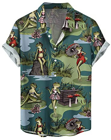 Bench Hawaiian & Summer Shirts for Men - Pink Holiday T-Shirts for Men - UK Funny Mens Shirts