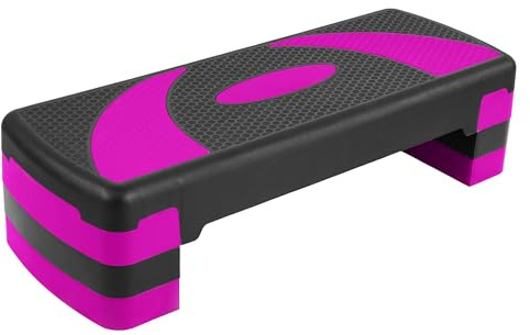 BalanceFrom Aerobic Step Platform Trainer with Adjustable 3-Level Risers, 400 Pound Weight Capacity – Non-Slip Exercise Stepper for Cardio, Strength, and Fitness Workouts at Home or Gym