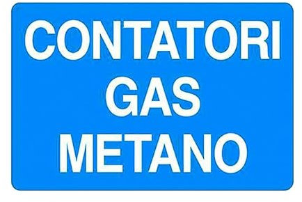 Cartello contatori gas metano 300x200mm