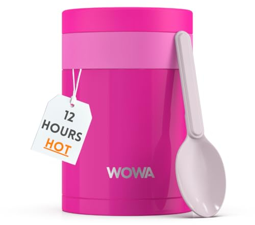 Kids Stainless Steel Flask for Hot & Cold Food 300ml with Spoon - Wide Mouth 100% Leakproof Food Flasks for Hot Food Kids - Easy Open Lid Insulated Food Jar for Children
